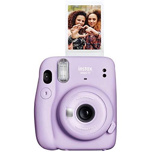 후지필름 Fujifilm Instax Mini 11 Instant Camera (Lilac Purple) Bundle with Case, 2X Fuji Instax Mini Instant Film Twin Pack - 40 Sheets (White), Color Filters, Stickers, Frames, Photo Album