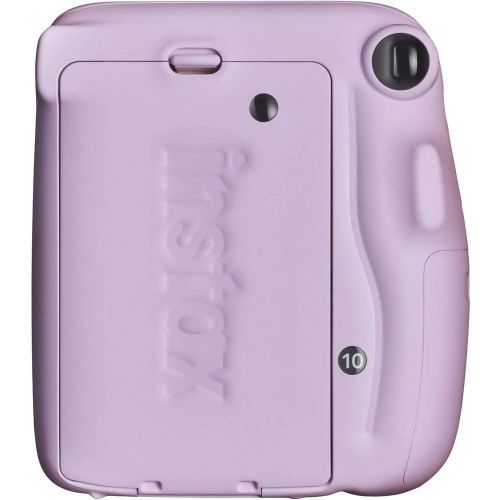 후지필름 Fujifilm Instax Mini 11 Instant Camera (Lilac Purple) Bundle with Case, 2X Fuji Instax Mini Instant Film Twin Pack - 40 Sheets (White), Color Filters, Stickers, Frames, Photo Album