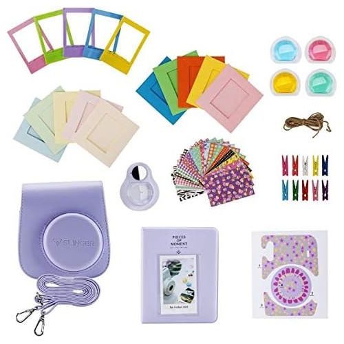 후지필름 Fujifilm Instax Mini 11 Instant Camera (Lilac Purple) Bundle with Case, 2X Fuji Instax Mini Instant Film Twin Pack - 40 Sheets (White), Color Filters, Stickers, Frames, Photo Album