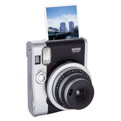 후지필름 Fujifilm INSTAX Mini 90 Neo Classic Instant Camera (Black) with 2X Fujifilm Instax Mini 20 Pack Instant Film (40 Shots) + Compact Camera Case + Cleaning Cloth - International Versi