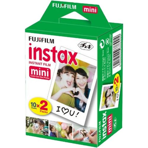 후지필름 Fujifilm INSTAX Mini 90 Neo Classic Instant Camera (Black) with 2X Fujifilm Instax Mini 20 Pack Instant Film (40 Shots) + Compact Camera Case + Cleaning Cloth - International Versi