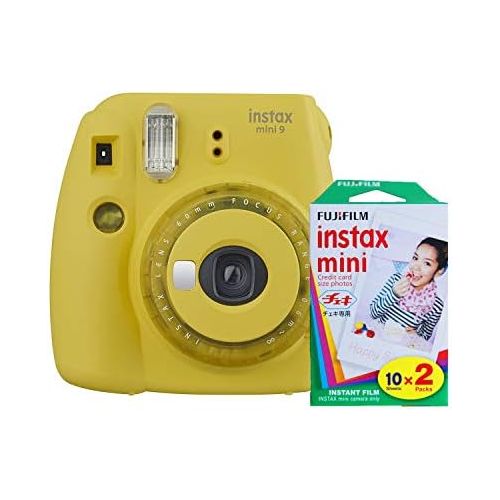 후지필름 Fujifilm Instax Mini 9 Instant Camera with Mini Film Twin Pack (Yellow)