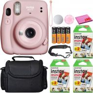 Fujifilm Instax Mini 11 Instant Camera (Blush Pink) (16654774) Best-Value Bundle -Includes- (60) Instax Mini Instant Films + Carrying Case + Batteries + Neck Strap