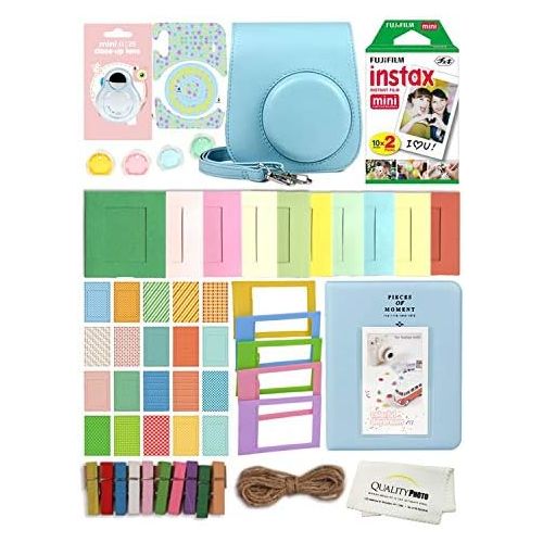 후지필름 Fujifilm Instax Mini 11 Instant Camera with Case, 40 Fuji Films, Decoration Stickers, Frames, Photo Album and More Accessory kit (Sky Blue)