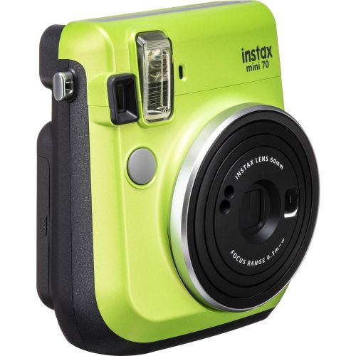 후지필름 Fujifilm Instax Mini 70 Instant Film Camera (Kiwi Green) and Instax Mini Rainbow Film Value Pack - 10 Images