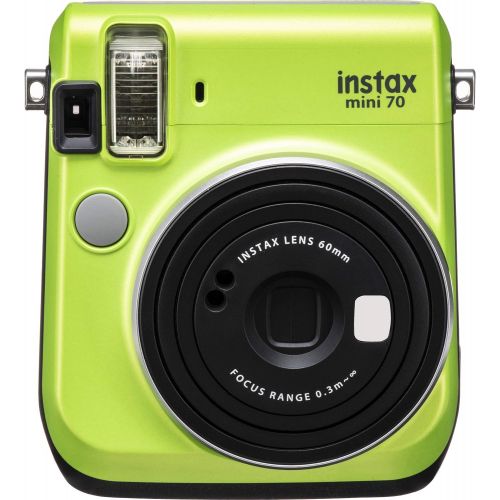 후지필름 Fujifilm Instax Mini 70 Instant Film Camera (Kiwi Green) and Instax Mini Rainbow Film Value Pack - 10 Images