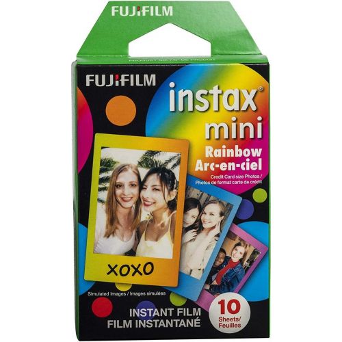 후지필름 Fujifilm Instax Mini 11 Ice White Instant Camera Plus Matching Case, Photo Album and Fujifilm Character 10 Films (Rainbow)