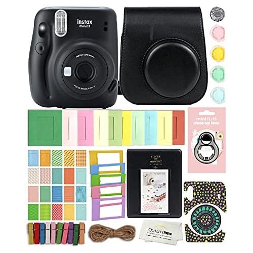 후지필름 Fujifilm Instax Mini 11 Instant Camera with Case, Album and More Accessory Kit (Charcoal Grey)