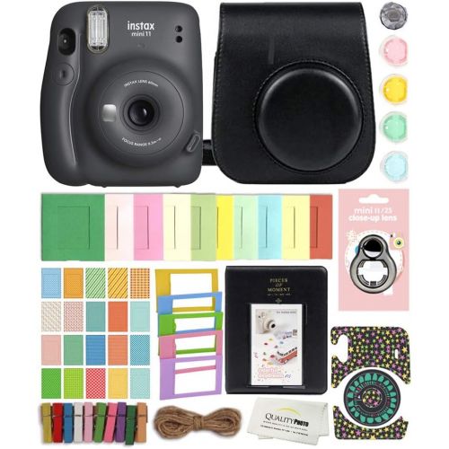 후지필름 Fujifilm Instax Mini 11 Instant Camera with Case, Album and More Accessory Kit (Charcoal Grey)