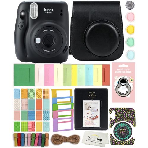 후지필름 Fujifilm Instax Mini 11 Instant Camera with Case, Album and More Accessory Kit (Charcoal Grey)