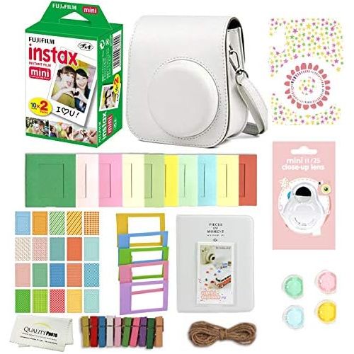 후지필름 Fujifilm Mini 11 Instant Camera with Case, 20 Fuji Films, Decoration Stickers, Frames, Photo Album and More Accessory kit