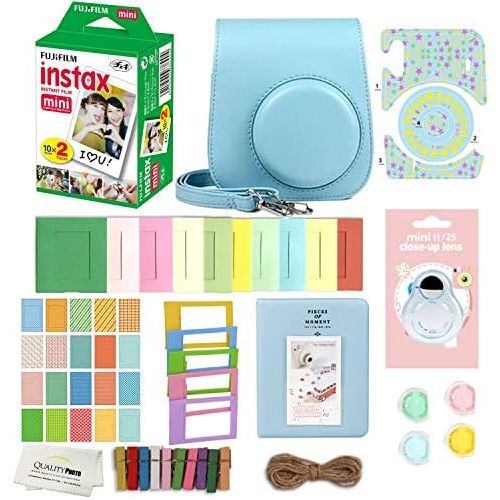 후지필름 Fujifilm Mini 11 Instant Camera with Case, 20 Fuji Films, Decoration Stickers, Frames, Photo Album and Accessory kit