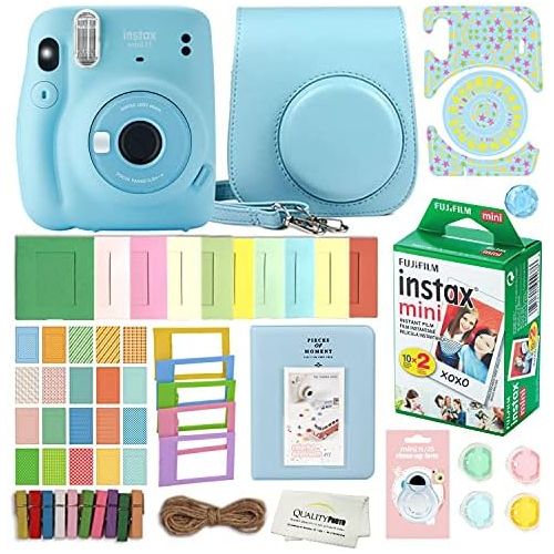 후지필름 Fujifilm Mini 11 Instant Camera with Case, 20 Fuji Films, Decoration Stickers, Frames, Photo Album and Accessory kit