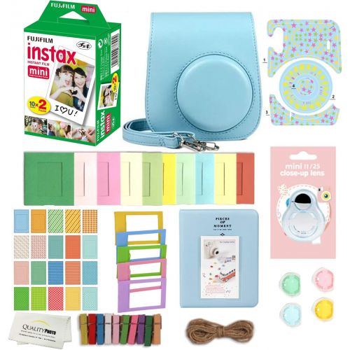 후지필름 Fujifilm Mini 11 Instant Camera with Case, 20 Fuji Films, Decoration Stickers, Frames, Photo Album and Accessory kit