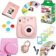 Fujifilm Instax Mini 8 Film Camera (Pink) + Instax Mini Film (20 Shots) + Protective Camera Case + Selfie Lens + Filters + Frames Photix Decorative Design Kit