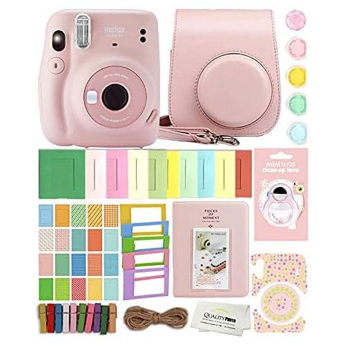 후지필름 Fujifilm Instax Mini 11 Instant Camera with Case, Album and More Accessory Kit (Blush Pink)