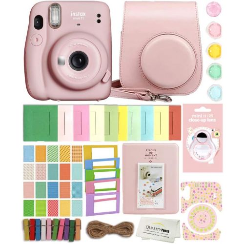 후지필름 Fujifilm Instax Mini 11 Instant Camera with Case, Album and More Accessory Kit (Blush Pink)