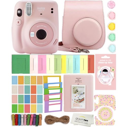 후지필름 Fujifilm Instax Mini 11 Instant Camera with Case, Album and More Accessory Kit (Blush Pink)