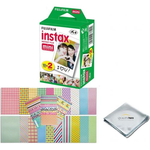 후지필름 Fujifilm Instax Mini 9 Instant Camera w/Fujifilm Instax Mini 9 Instant Films (20 Pack) + A14 Pc Deluxe Bundle for Fujifilm Instax Mini 9 Camera (Flamingo pink)