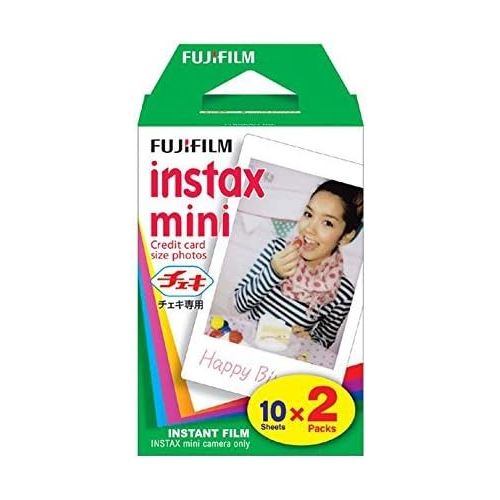 후지필름 Fujifilm instax Mini 9 Instant Camera (Flamingo Pink) and instax Film Twin Pack (20 Exposures) Bundle Pink