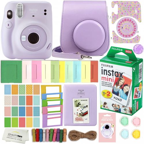 후지필름 Fuji Film Instax Mini 11 Instant Camera with Case, 20 Fuji Films, Decoration Stickers, Frames, Photo Album, Accessory kit