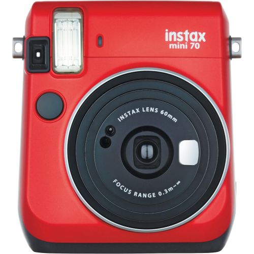 후지필름 Fujifilm Instax Mini 70 - Instant Film Camera (Red), 7.00in. x 3.50in. x 4.50in, Model: Instax Mini 70 - Red