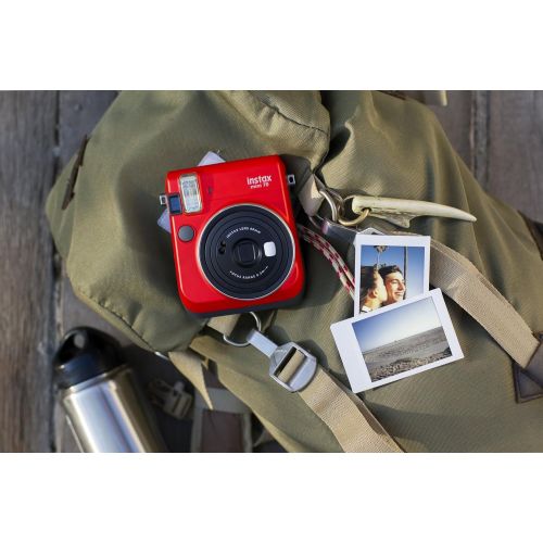 후지필름 Fujifilm Instax Mini 70 - Instant Film Camera (Red), 7.00in. x 3.50in. x 4.50in, Model: Instax Mini 70 - Red