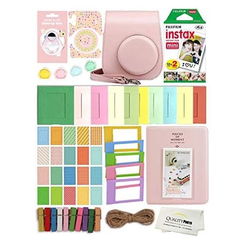 후지필름 Fujifilm Instax Mini 11 Instant Camera with Case, 60 Fuji Films, Decoration Stickers, Frames, Photo Album and More Accessory kit (Blush Pink)