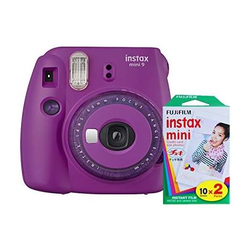 후지필름 Fujifilm Instax Mini 9 Instant Camera with Mini Film Twin Pack (Purple)