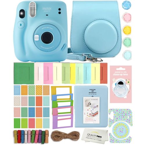 후지필름 Fujifilm Instax Mini 11 Instant Camera with Case, Album and More Accessory Kit (Sky Blue)