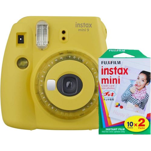 후지필름 Fujifilm Instax Mini 9 Instant Camera with Mini Film Twin Pack (Yellow)