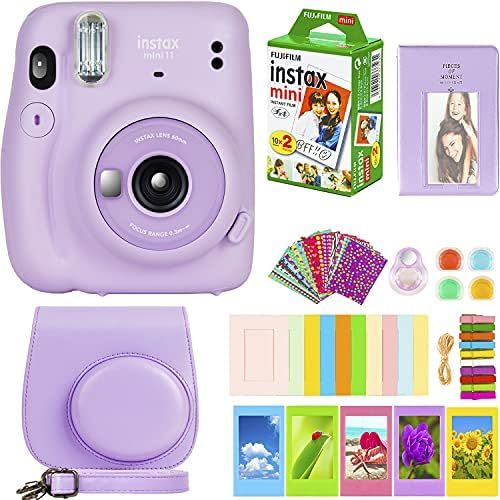 후지필름 Fujifilm Instax Mini 11 Camera with Fujifilm Instant Mini Film (20 Sheets) Bundle with Deals Number One Accessories Including Carrying Case, Color Filters, Photo Album, Stickers +