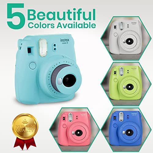 후지필름 Fujifilm Instax Mini 9 Instant Camera for Kids + Fujifilm Instax Mini Film (40 Sheets) Bundle with Deals Number One Accessories Including Carrying Case, Filters, Photo Album + More