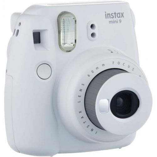 후지필름 Fujifilm instax Mini 9 Instant Camera (Smokey White) and instax Film Twin Pack (20 Exposures) Bundle