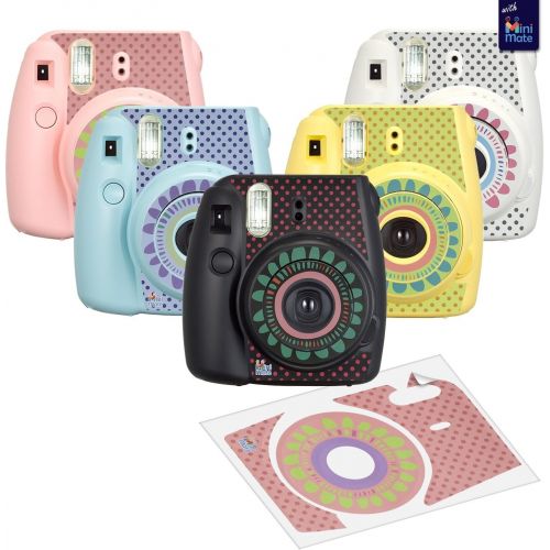 후지필름 Fujifilm Instax Mini 9 Instant Kids Camera Flamingo Pink with Custom Case + Fuji Instax Film Value Pack (40 Sheets) Accessories Bundle, Color Filters, Photo Album, Assorted Frames,
