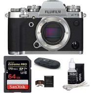 FUJIFILM X-T3 Mirrorless Digital Camera Bundle (Body with 64GB Bundle, Silver)