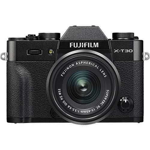 후지필름 FUJIFILM X-T30 Mirrorless Digital Camera with XC 15-45mm f/3.5-5.6 OIS PZ Lens (Black) Bundle, Includes: SanDisk 64GB Extreme SDXC Memory Card, Card Reader and More