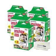 Fujifilm INSTAX Mini Instant Film (White) For Fujifilm Mini 8 & Mini 9 Cameras w/ Microfiber Cloth by Quality Photo (100 Film Sheets)