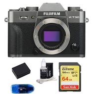 FUJIFILM X-T30 Mirrorless Digital Camera (Body with 64GB Bundle, Dark Silver)