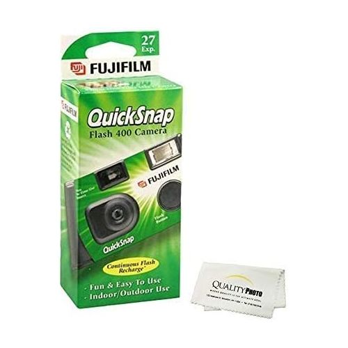 후지필름 [아마존베스트]Fujifilm QuickSnap Flash 400 Disposable 35mm Camera (1 Pack) Bonus Hand Strap + Quality Photo Microfiber Cloth