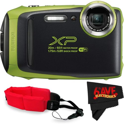 후지필름 Fujifilm FinePix XP130 Digital Camera (International Version) + Floating Strap + Fibercloth (Lime)