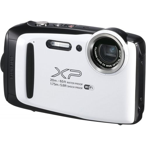 후지필름 Fujifilm FinePix XP130 Shock & Waterproof Wi-Fi Digital Camera (White) with 64GB Card + Battery +Charger + Cases + Tripod + Float Strap + Kit