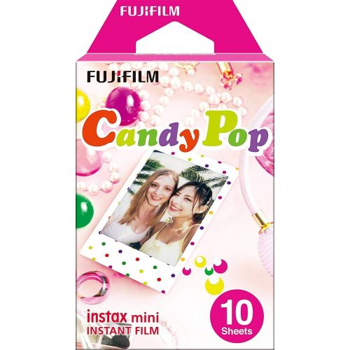 후지필름 Fujifilm Instax Mini Film 6 Pack Bundle! Rainbow, Candy Pop, Disney Alice, Stained Glass, Shiny Star, Comic 10 X 6 = 60 Sheets Assort Set Stickers