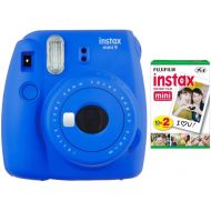 Fujifilm Instax Mini 9 (Cobalt Blue) Instant Camera with Mini Film Twin Pack