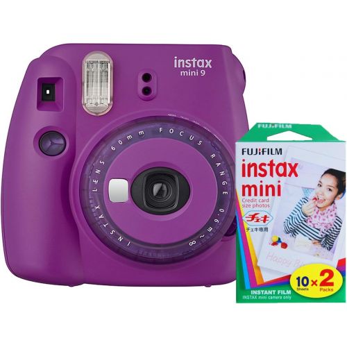 후지필름 Fujifilm Instax Mini 9 (Flamingo Pink) Instant Camera with Mini Film Twin Pack