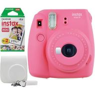 Beach Camera Fujifilm Instax Mini 9 Instant Camera Bundle wCase and Film (Flamingo Pink)