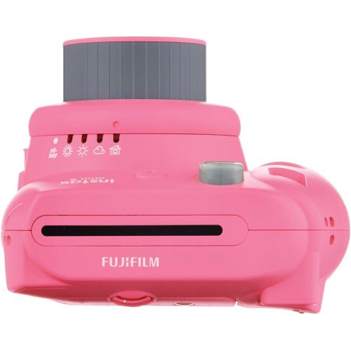 후지필름 Beach Camera Fujifilm Instax Mini 9 Instant Camera Bundle wCase and Film (Flamingo Pink)