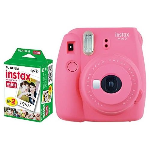 후지필름 Photo4Less Fujifilm instax Mini 9 Instant Film Camera (Flamingo Pink) + Fujifilm Instax Mini Twin Pack Instant Film (20 Shots)  Deluxe Bundle