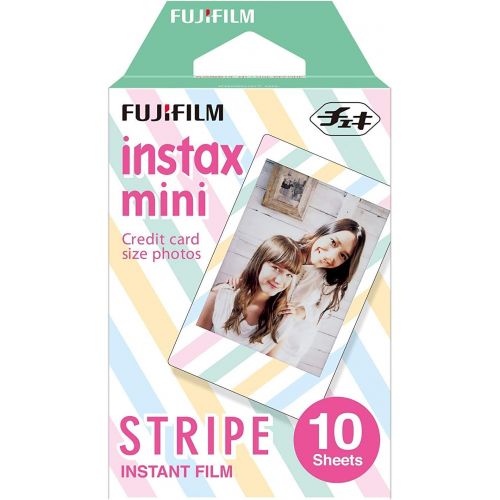 후지필름 Fujifilm Instax Mini Instant Film 17 Set, Sky Blue, Black, Single, Monochrome, Candy pop, Stained Glass, Shiny Star, Rainbow, Comic, Airmail, Stripe, 6 Character + Sticker