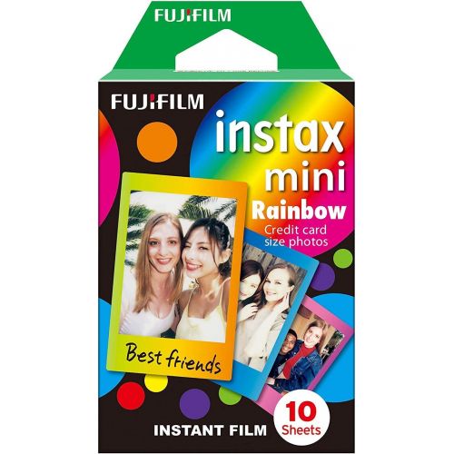 후지필름 Fujifilm Instax Mini Instant Film 17 Set, Sky Blue, Black, Single, Monochrome, Candy pop, Stained Glass, Shiny Star, Rainbow, Comic, Airmail, Stripe, 6 Character + Sticker
